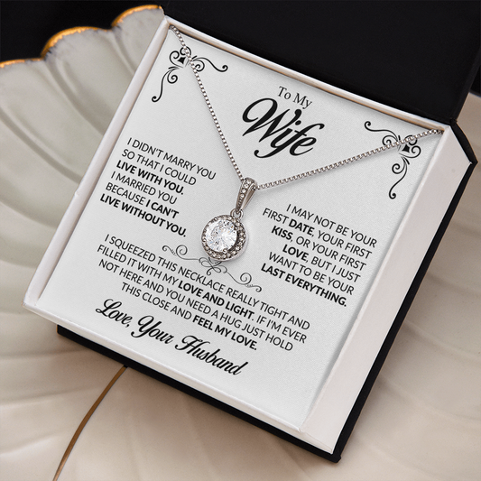 To My Wife - LOVE - Eternal Hope Necklace (14k white gold finish)