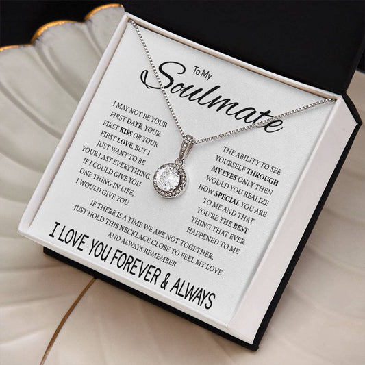 To My Soulmate _ I LOVE YOU FOREVER & ALWAYS - Eternal Hope Necklace (14k white gold finish)