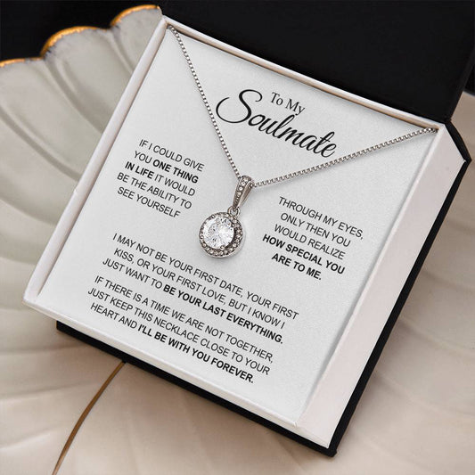 To My Soulmate _ I'LL BE WITH YOU FOREVER - Eternal Hope Necklace (14k white gold finish)