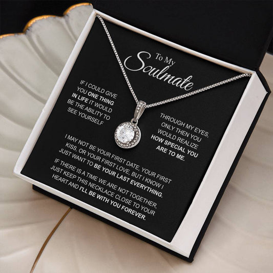 To My Soulmate - I'LL BE WITH YOU FOREVER - Eternal Hope Necklace (14k white gold finish)