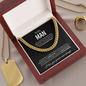 To My Man - I Love You Forever And Always - Cuban Link Chain (stainless steel & 14K yellow gold variant)