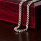 To My Man - I Love You Forever And Always - Cuban Link Chain (stainless steel & 14K yellow gold variant)