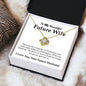 To My Beautiful Future Wife - I LOVE YOU - Love Knot Necklace (Yellow & White Gold Variants)