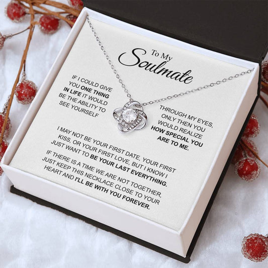To My Soulmate - I'LL BE WITH YOU FOREVER - Love Knot Necklace (Yellow & White Gold Variants)