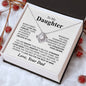 Daughter - Never forget that... - Dad - Love Knot Necklace (Yellow & White Gold Variants)