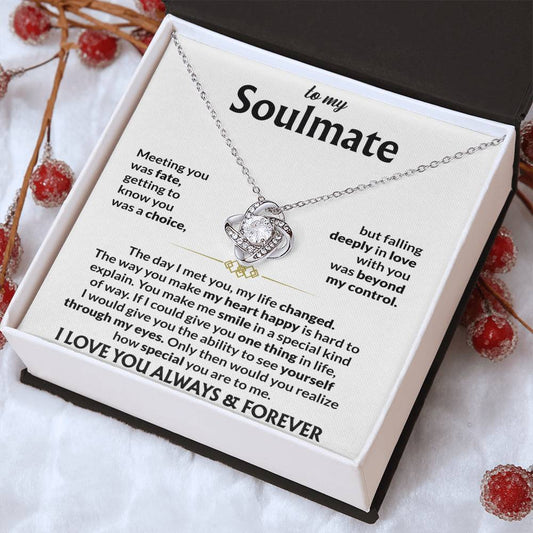 Soulmate Meeting You - Love Knot Necklace (Yellow & White Gold Variants)