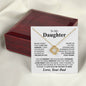 Daughter - Never forget that... - Dad - Love Knot Necklace (Yellow & White Gold Variants)