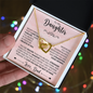 Daughter - Never Forget That... - Dad - Interlocking Hearts Necklace (Yellow & White Gold Variants)