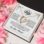 To My Wife - LOVE - Forever Love Necklace (Yellow & White Gold Variants)
