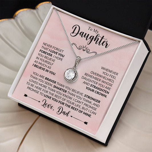 Eternal Hope Necklace for daughter – gift from Dad – white gold – message card